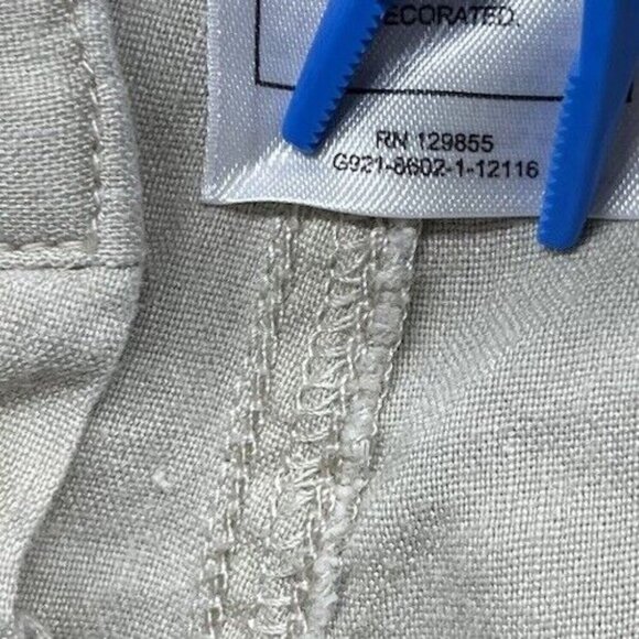 Disney Parks Mickey Mouse Linen Pants Women’s 4 Capri Tan Convertible Roll Up - Picture 16 of 16